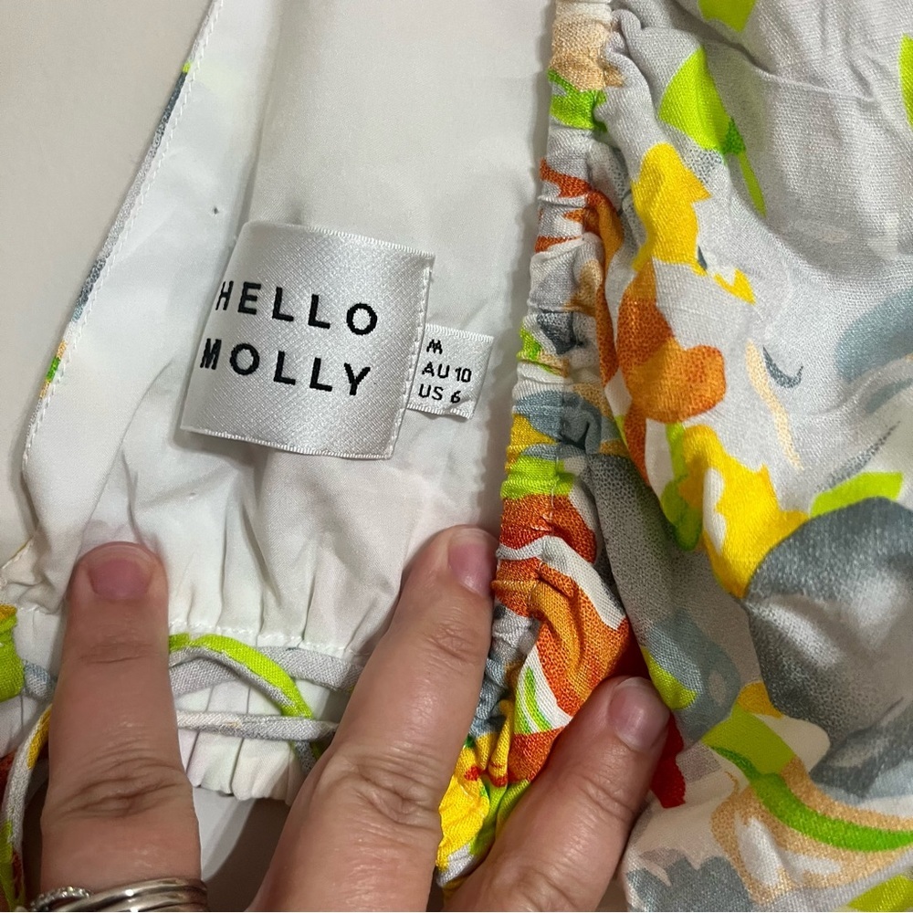 Women's Hello Molly Clouded Crop‎ Top Floral Print Size Medium - Picture 3 of 8